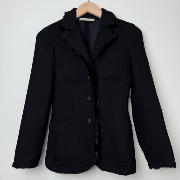 Prada Black Wool Jacket with Fur Trim – Size 40 – Made in Italy - Picture 11 of 11